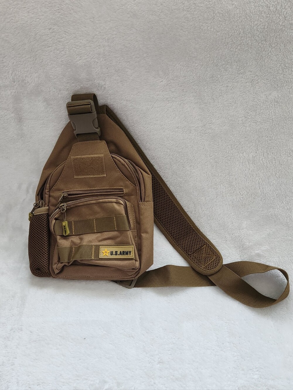 U.S. Army Tactical Sling Backpack Coyote Brown Crossbody MOLLE Shoulder Bag Pack